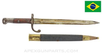 Brazilian Mauser 1908 Bayonet w/Scabbard, *Good*