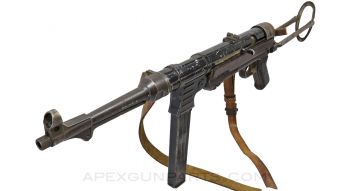 German MP40 Display Gun, Non-Functional 9MM Submachinegun w/ Underfolder Stock,  WWII, Metal *Good* 