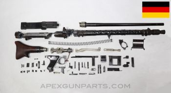MG-34 Machine Gun Parts Kit W/Torch Cut Receiver, Issue Barrel, Wood Stock, No Bipod, Partly Matching, 7.92x57 *Good* 