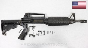 Colt M4 Commando Parts Kit, Flat Top Upper w/ Carry Handle Attachment, 11.5" Barrel, 4-Position Carbine Buttstock, .223 / 5.56 *Very Good* 