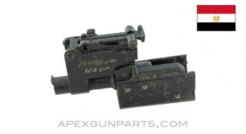 Egyptian AKM Front Trunnion, With Rear Sight Block Assembly, Western Numerals on Sight Leaf *Good*