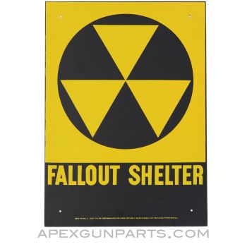Civil Defense Fallout Shelter Sign, Steel 1960’s Era, FS2, *NOS*