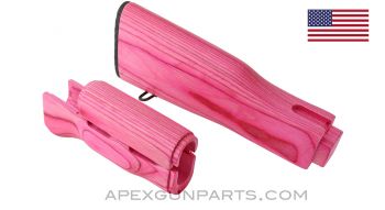 AK-47 Stock Set for Double Rear Tang Receiver , Pink, Laminated, With Hardware *NOS* US 922(r) Compliant Parts
