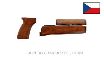 VZ-58 Handguard Set, Upper & Lower Handguard with Pistol Grip, Wood, No Metal Parts *Good*