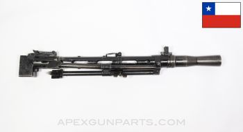 Madsen LMG Short Barrel Shroud Assembly, w/ Front Receiver Stub and Bipod, Early, Chilean *Good* 