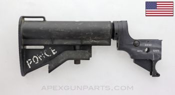 Colt M16A1 Carbine Stock Assembly, 2-Position Adjustable, Black Fiberlite, N1 Marked *Good* 