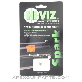 HiViz Sight Systems Spark Shotgun Front Sight, Green Fiber Optic, BD1004 *NEW*