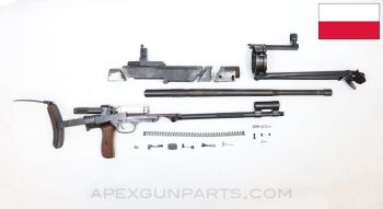 DTM Parts Kit, w/ Torch Cut Receiver & Drilled Demilled Barrel, Collapsible Stock and Bipod, Polish, 7.62X54r *Very Good* 