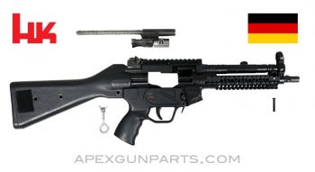 H&K MP5 Parts Kit, 8.5" BBL, 3 Position Lower (S, E, F), Polymer Fixed Stock, Picatinny Scope & Acc. Rails, 9mm, *Very Good* 