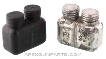 PPs-43 Oil Bottle, "Salt + Pepper" Style, Silver or Black