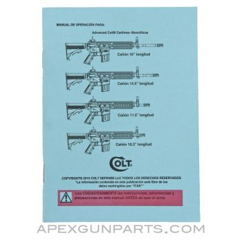 Colt Monolithic Advanced Carbine Operator's Manual, Spanish Translation, Paperback *NEW* 