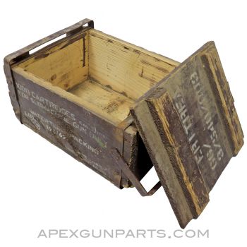 Israeli Wood Ammo Box, 12"x9", w/ Handle *Good*