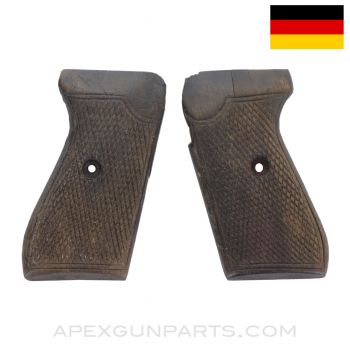 German Sauer 38H Wood Grips, Custom Pattern *Fair*