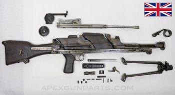 BREN Mk1m Parts Kit With Torch Cut Receiver Pieces and Bipod, .303 British *Good* 