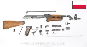 Polish KbK Model "N" Milled AK-47 Parts Kit, Partially Matching, No Scope Rail, 7.62x39 *Very Good* 