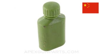 Chinese SKS Oil Bottle, Green Plastic, Square, *Very Good*