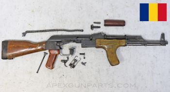 Romanian M1963 AK-47 Parts Set with Original 16 Inch Chrome Lined Populated Barrel, Battlefield Pickup, 7.62X39 *Very Good* 