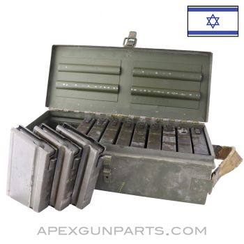 Israeli DROR LMG Magazine Can with 12 20rd Magazines, 8MM Mauser *Good* 