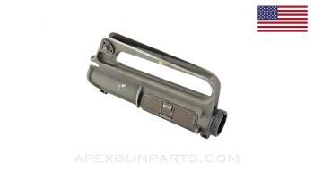 Colt M16 Early Upper Receiver with Ejection Port Cover and Rear Sight, No Forward Assist, Grey Finish *Good* 