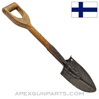 Finnish Pre-WWII Infantry Shovel,  All Wood Handle *Good*