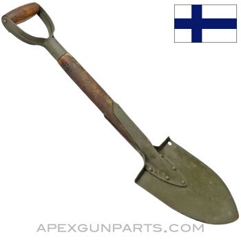 Finnish WWII Infantry Shovel, Metal and Wood Handle *Good*