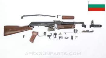 Bulgarian AK-74 Parts Kit, w/ Scope Rail & Wood Furniture, No Bullet Guide, 5.45x39, *Very Good*