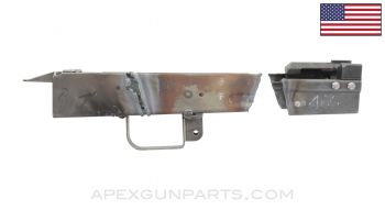 AK Trunnion Set, Bulged Front Trunnion, Rear Trunnion, with Trigger Guard & Bullet Guide, Stamped Demilled Receiver Sections, US Made *Unused*