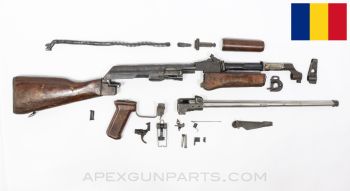 Romanian M63 AKM Fixed Stock Parts Kit, w/ US Made Project Barreled Trunnion, 16", 7.62x39 *Good*