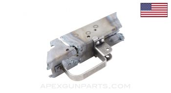 AK47 Trigger Guard w/ Selector Stop, Attached to Demilled Receiver Section, Stamped Steel, In the White, US Made *As-Is*
