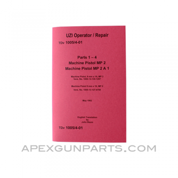 UZI Operator's/Repair Armorer's Manual, Translated From Original, Paperback, *NEW*