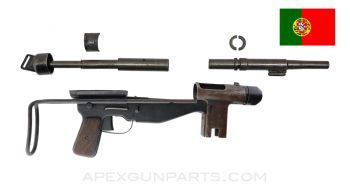 FBP M/948 Parts Kit w/ Original Live Barrel w/Bayonet Lug, Trunnion, Collapsible Wire Stock, No Bolt, 9x19 *Good* 