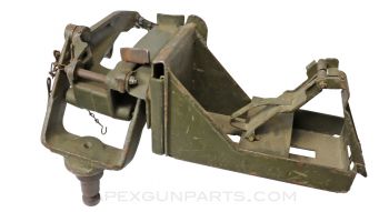 D68880 Cradle, Pintle and Ammunition Tray Assembly for Browning .30 / .50 Cal MG, OD Green Painted *Good* 