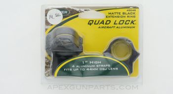 WEAVER 49048 Quad Lock Scope Rings, 1", Up to 44mm OBJ, Aluminum Black *NEW*