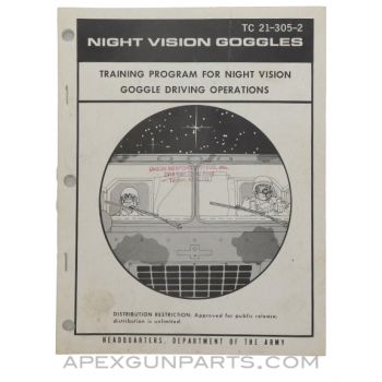 Night Vision Goggle Driving Operations, Department of the Army, TC 21-305-2, Paperback *Very Good*