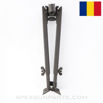 Romanian RPK Adjustable Bipod Assembly, Complete, Type 2 Collar, Early, *Very Good*