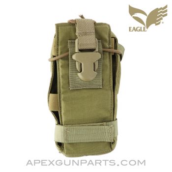 Eagle Industries Radio Pouch, Bungee / Clip Retentions, Molle Backing, Coyote Tan Canvas *Very Good*