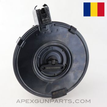 AK-47 75rd Drum, Chinese Designed, Back Loading, Romanian Made, 7.62x39 *Very Good*