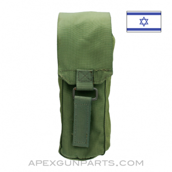 Israeli Pouch for (2) Rifle Magazines, OD Green Nylon, *Very Good* 