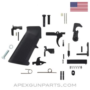 AR-15 Complete Lower Parts Kit (LPK) w/A2 Grip, Black *NEW*