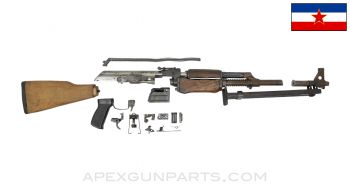 Yugoslavian M72B RPK Parts Kit w/ Bipod & Demilled Barrel, Project Furniture, Non-Matching, 7.62x39, *Fair* 