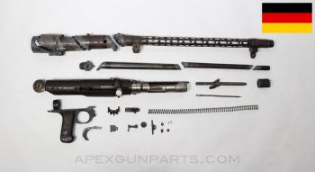 MG-15 Parts Kit, w/ Torch Cut Receiver and Barrel, Cracked Grip Panel, WW2 Luftwaffe Marked, 7.92x57 *Good* 