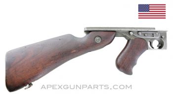 Thompson M1A1 Lower Receiver Assembly, w/Stock & Grip, Full-Auto, Savage, Parkerized, .45 ACP *Good* 