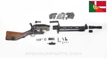 Madsen LMG Parts Kit, Late, w/ Bipod & Short Shroud Assembly, Demilled Receiver, Portuguese, 7.92x57mm *Very Good*
