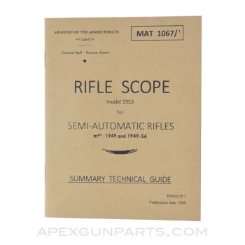 Model 1953 Rifle Scope Technical Guide for Semi-Automatic Rifles Models 1949 & 1949-56, 1st Edition, Paperback, Translation from Original *NEW*