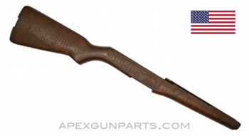 M1 Garand Rifle Stock, Springfield Armory WWII, No Metal, Walnut, S.A. / N.F.R., *Good*