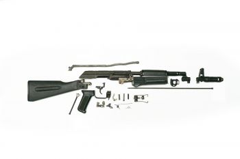  AK-74 Parts Kit, Black Polymer Stock Set, No Rear Sight Block, Hybrid of Bulgarian and Polish, 5.45x39 *Good* ONE-OFF