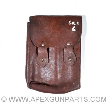 Romanian AK47 Four Magazine Divided Leather Pouch, Brown