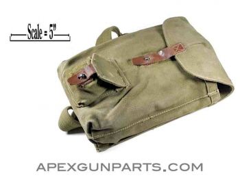 Romanian AK47 Four-40rd Magazine Divided Pouch, Green Canvas