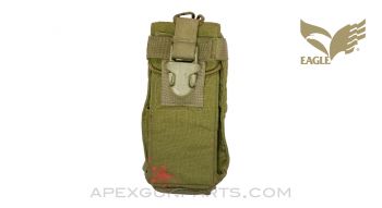 Eagle Industries Radio Pouch, Bungee / Clip Retentions, Molle Backing, Coyote Tan Canvas *Good*